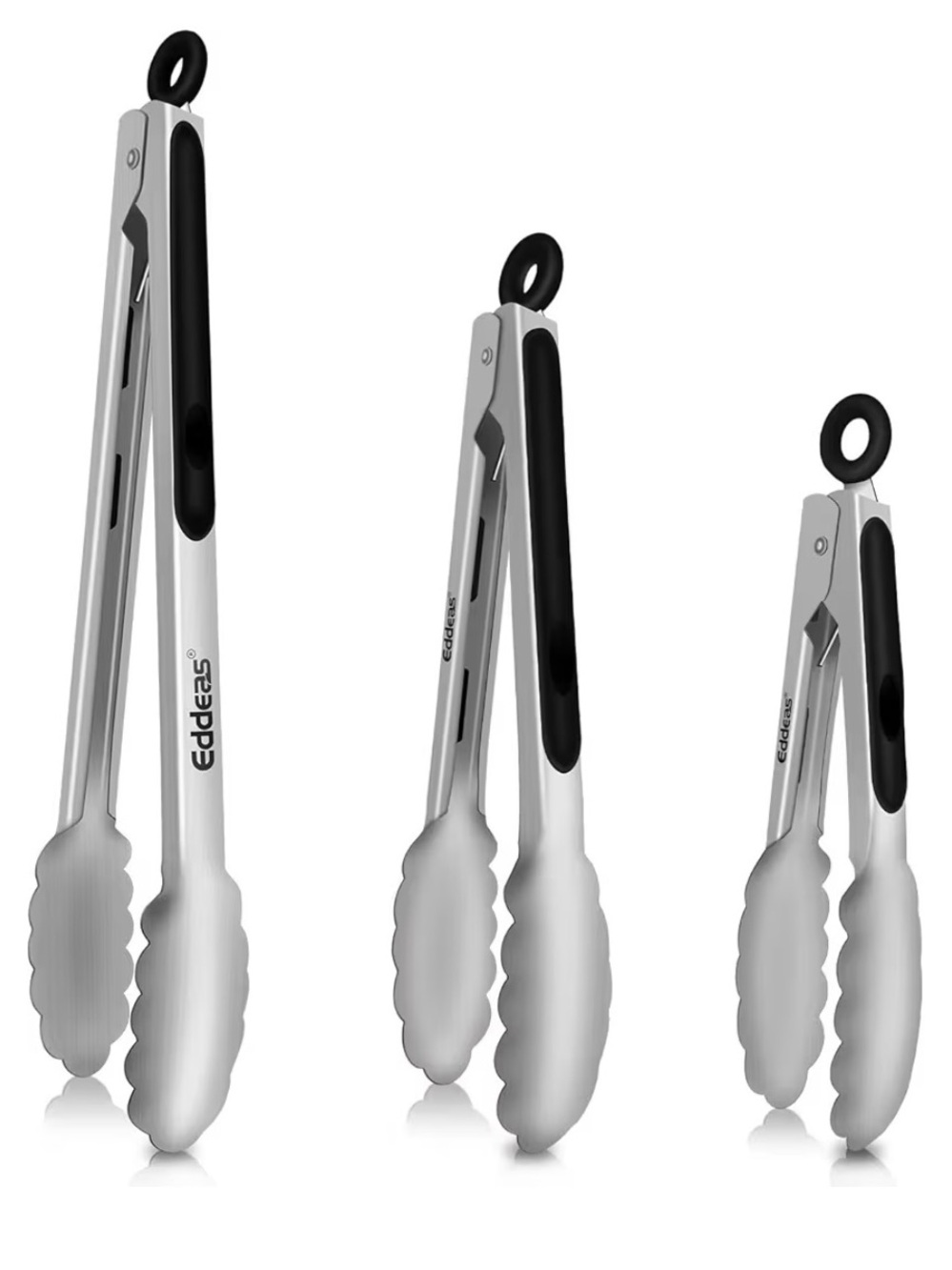Tongs For Cooking Up to 600 °F Metal Kitchen Tongs 3PCS 7,9,12 Inch | Heat Resis